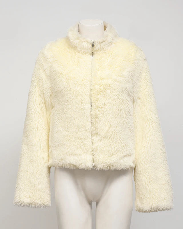 NTGFad Light Yellow / S Winter Thickened Warm Women's Faux Fur Coat