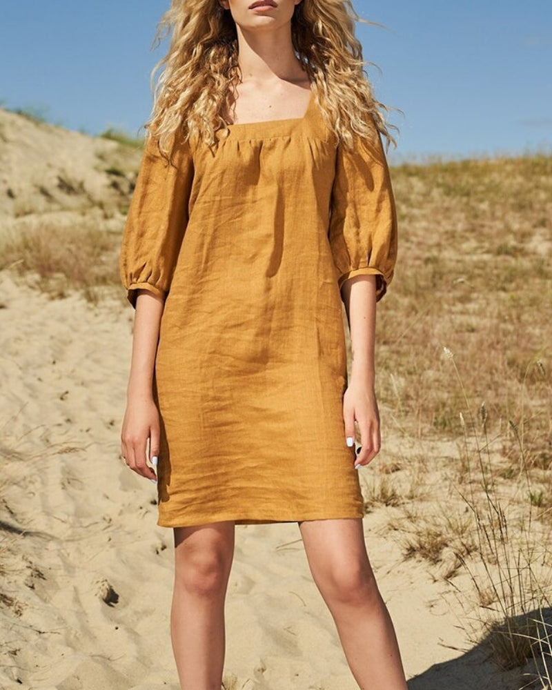 Linen Boho Chic Dress NTGFad Linen Boho Chic Dress NTGFad