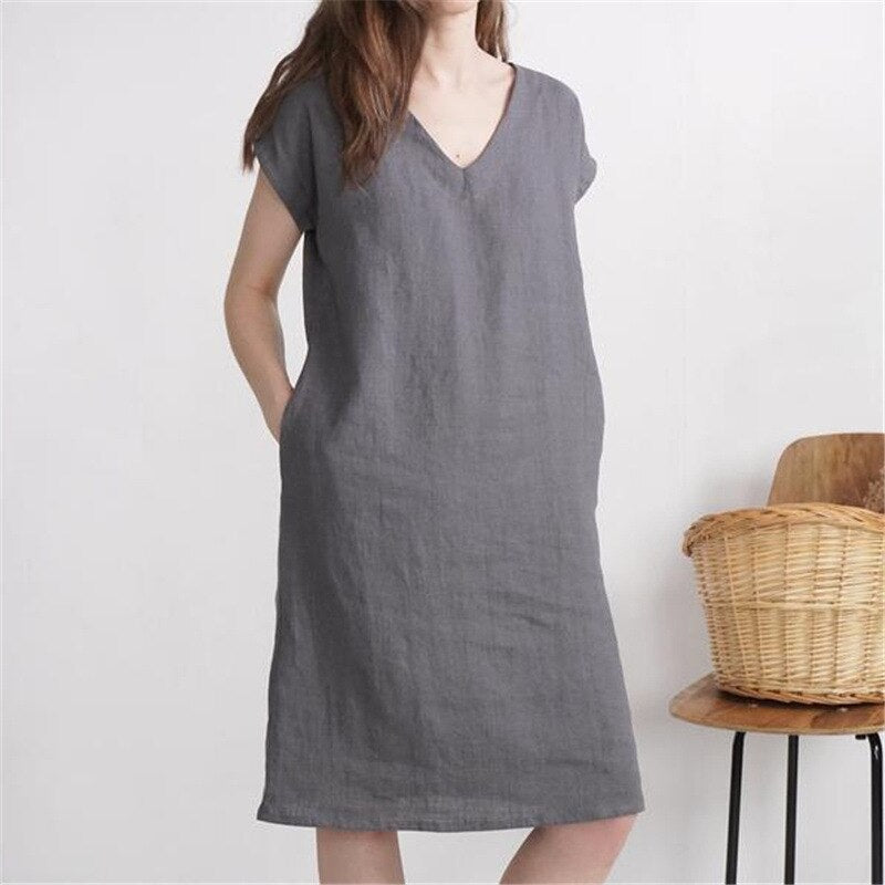 NTG 2022 Linen Mini Basic Dress