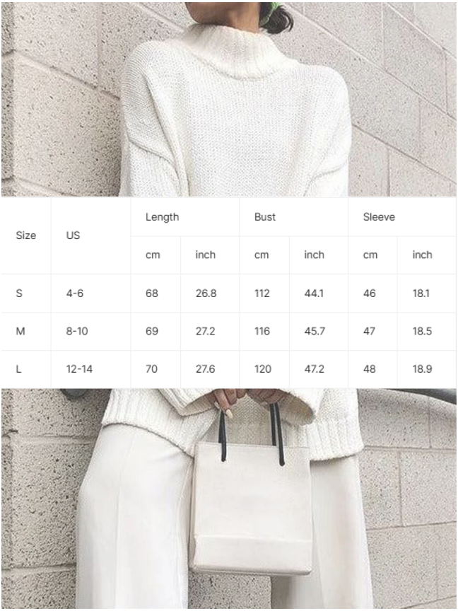 Long-sleeved Loose Solid Color Turtleneck Sweater