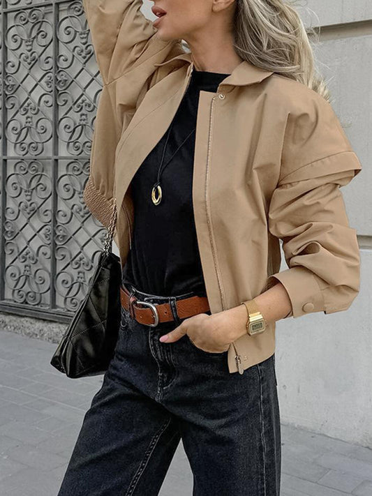 Women Lapel Loose Trench Coat