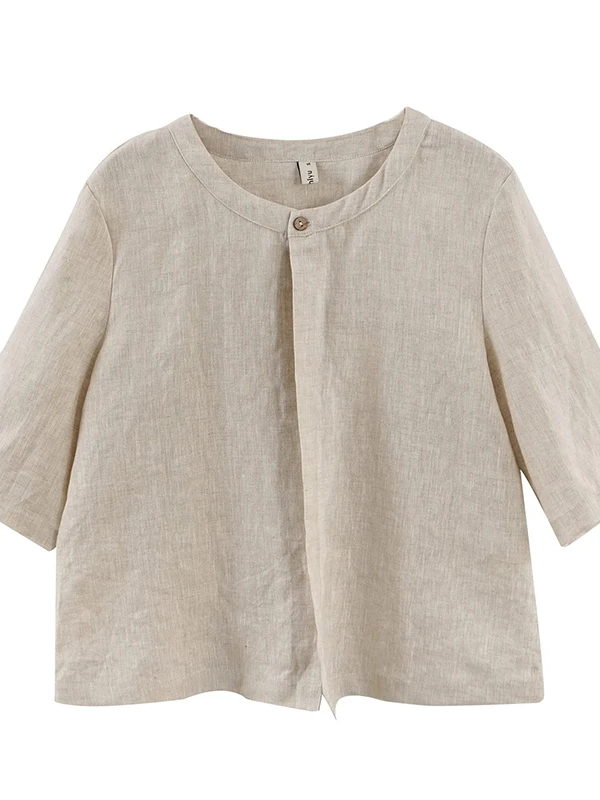 Retro 100% Linen Women Jacket