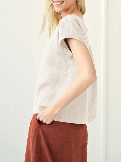 Newly 100% Linen Women's T-Shirt