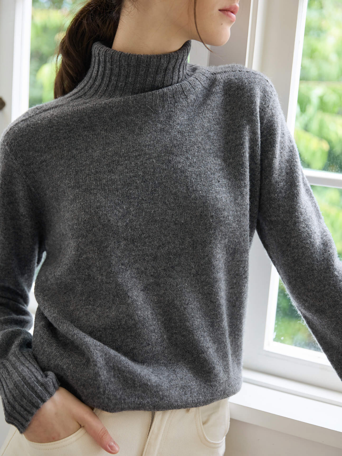 100% Wool Turtleneck  Sweater