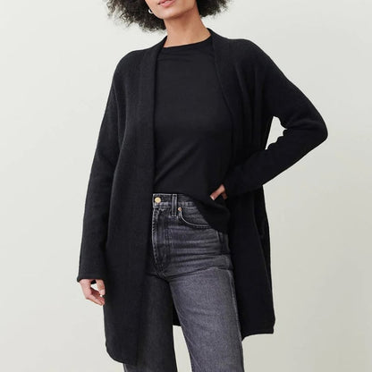 mysite Black / S Long Patch Pocket Sweater Coat (Buy 2 free shipping)