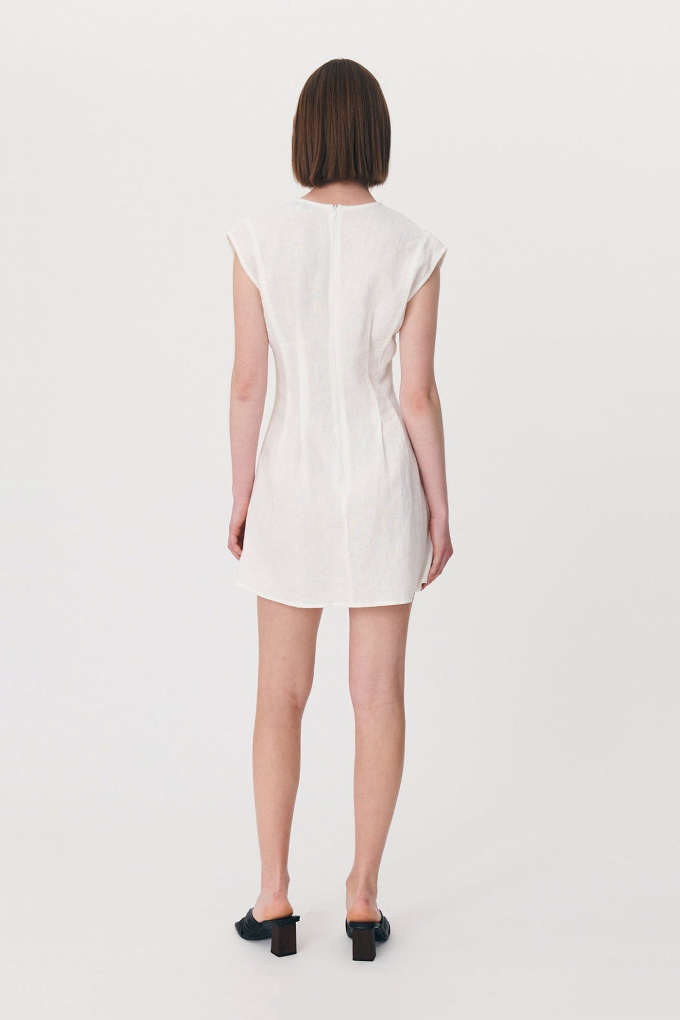 mysite Dress Anica Linen Mini Dress Bone