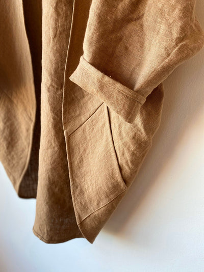 mysite Linen Kimono Wrap with Pockets