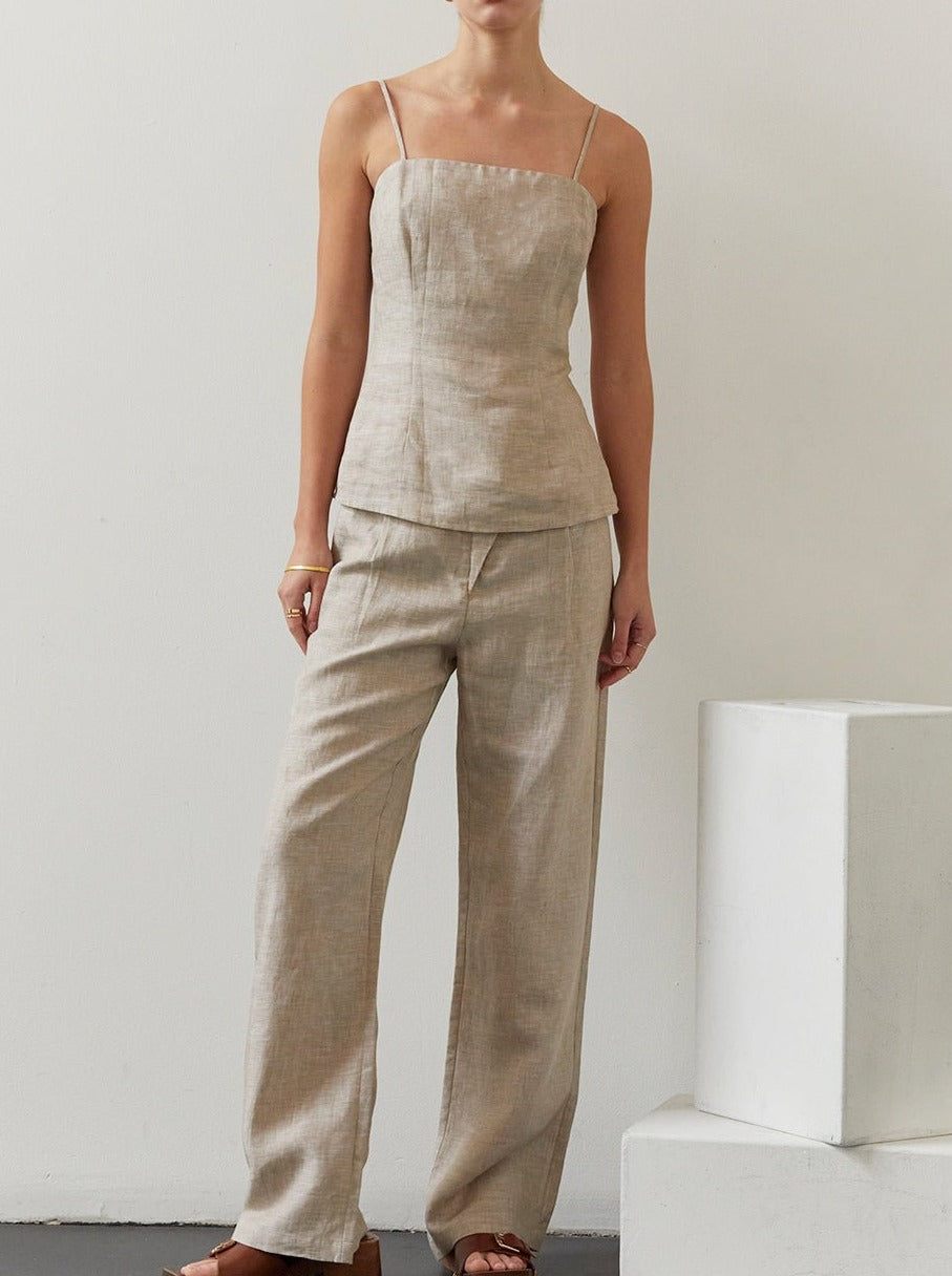 mysite Pants Dani Linen Wide Leg Pants