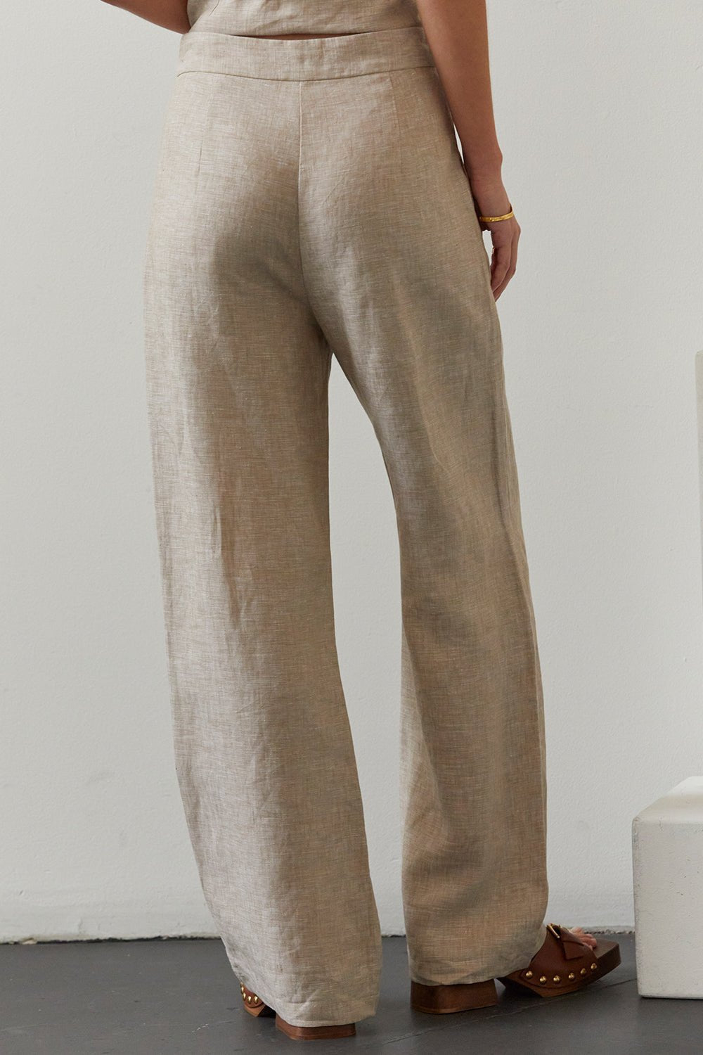 mysite Pants Dani Linen Wide Leg Pants