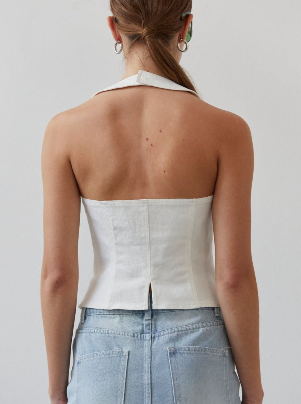 mysite Shirts & Tops Candice Denim Halter Top