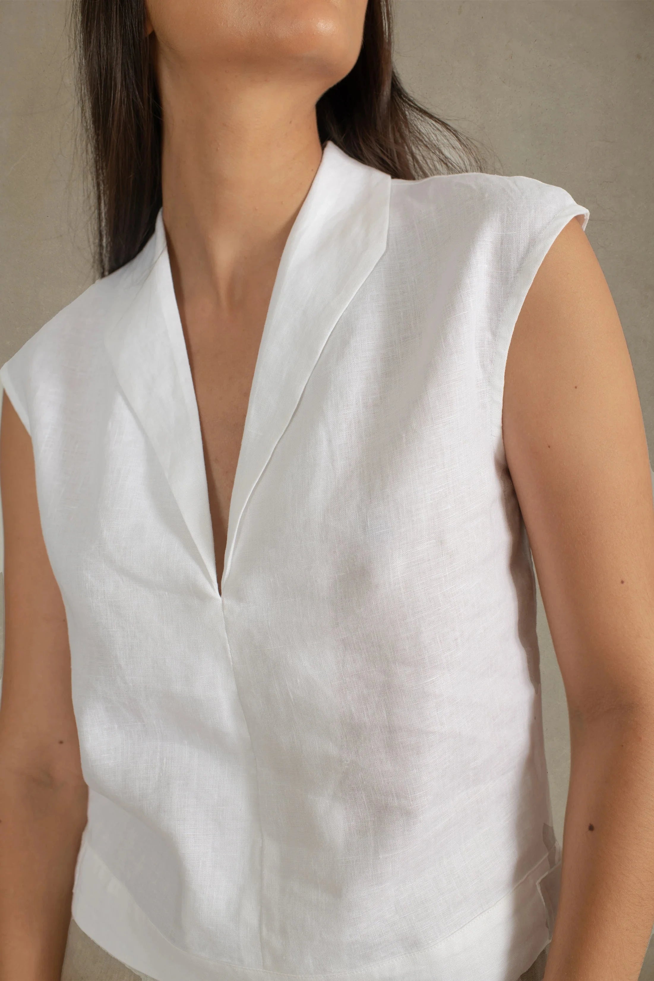 mysite Shirts & Tops Nuvola Linen Top White