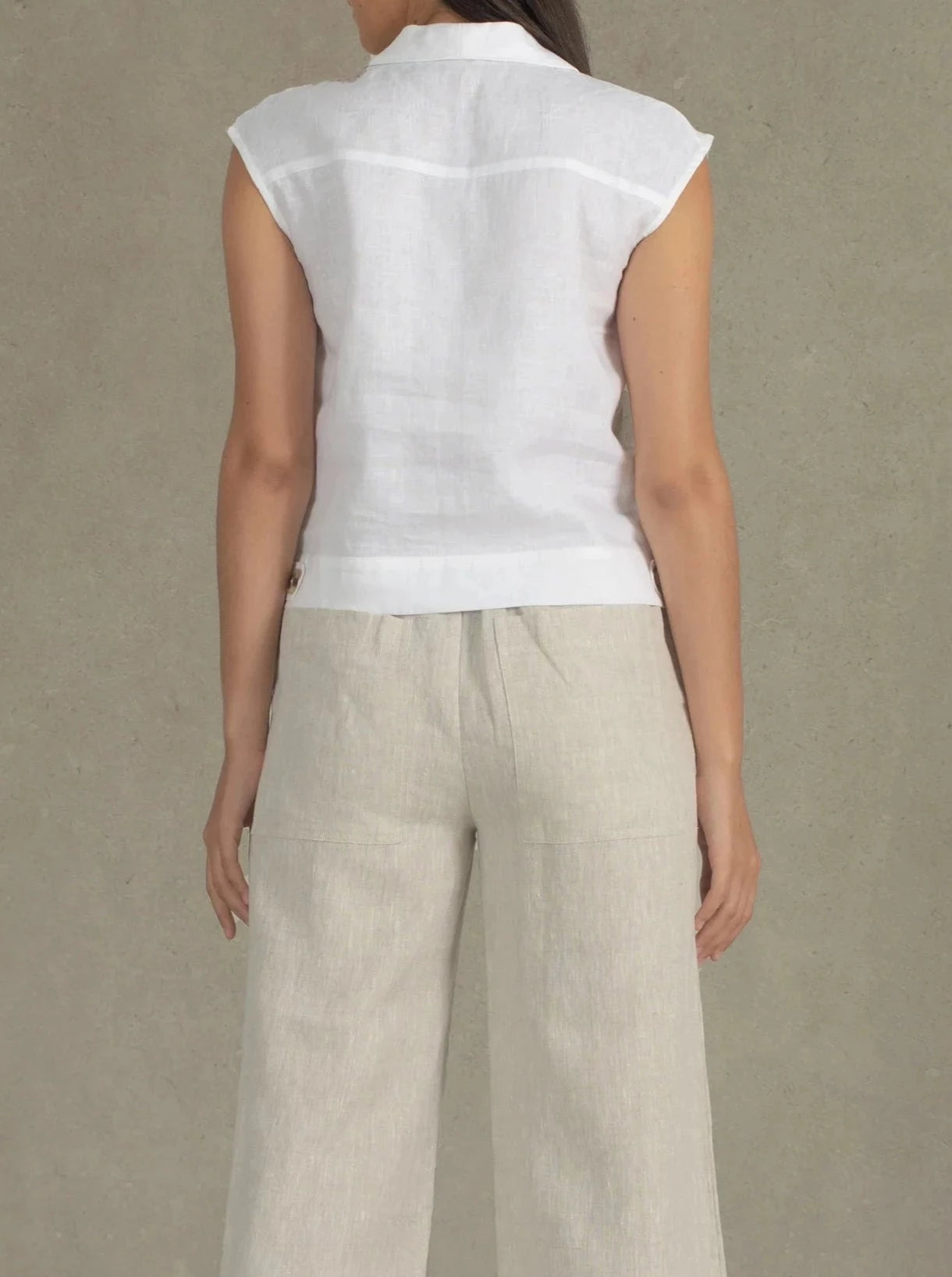 mysite Shirts & Tops Nuvola Linen Top White