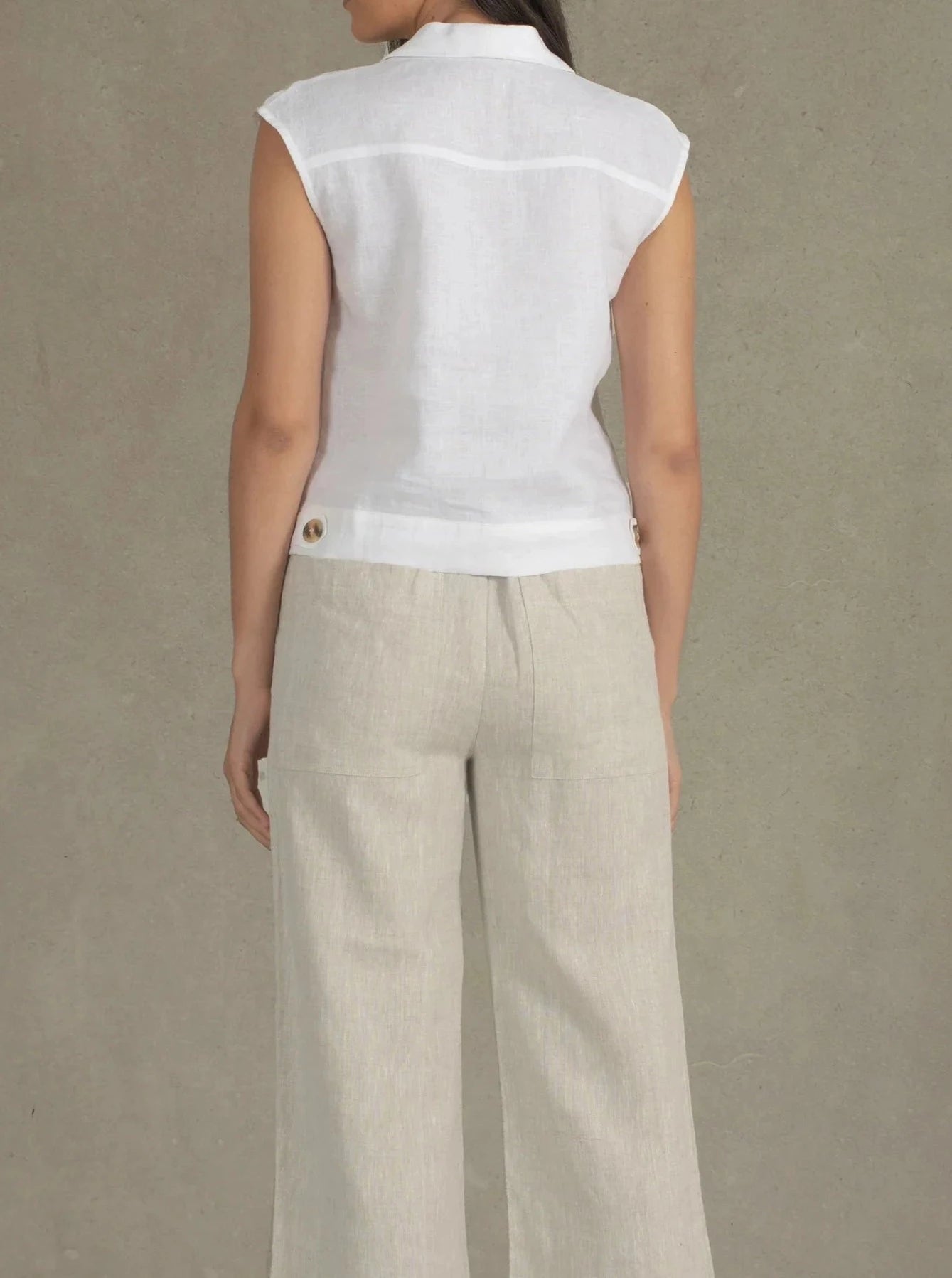 mysite Shirts & Tops Nuvola Linen Top White
