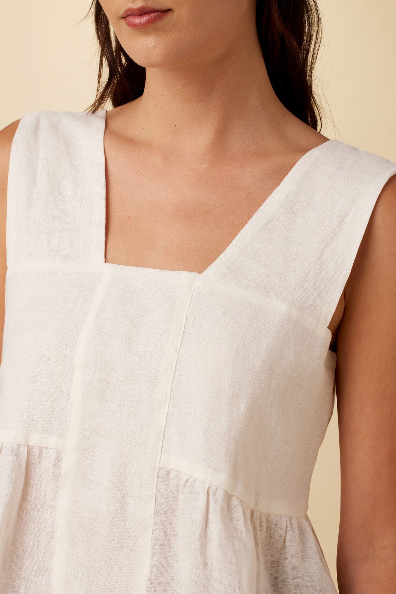 mysite Tops Maeve Linen Top - White