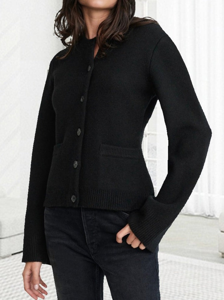 mysite XS / Black Slimming Button Cardigan Sweater(Buy 2 Free Shipping)