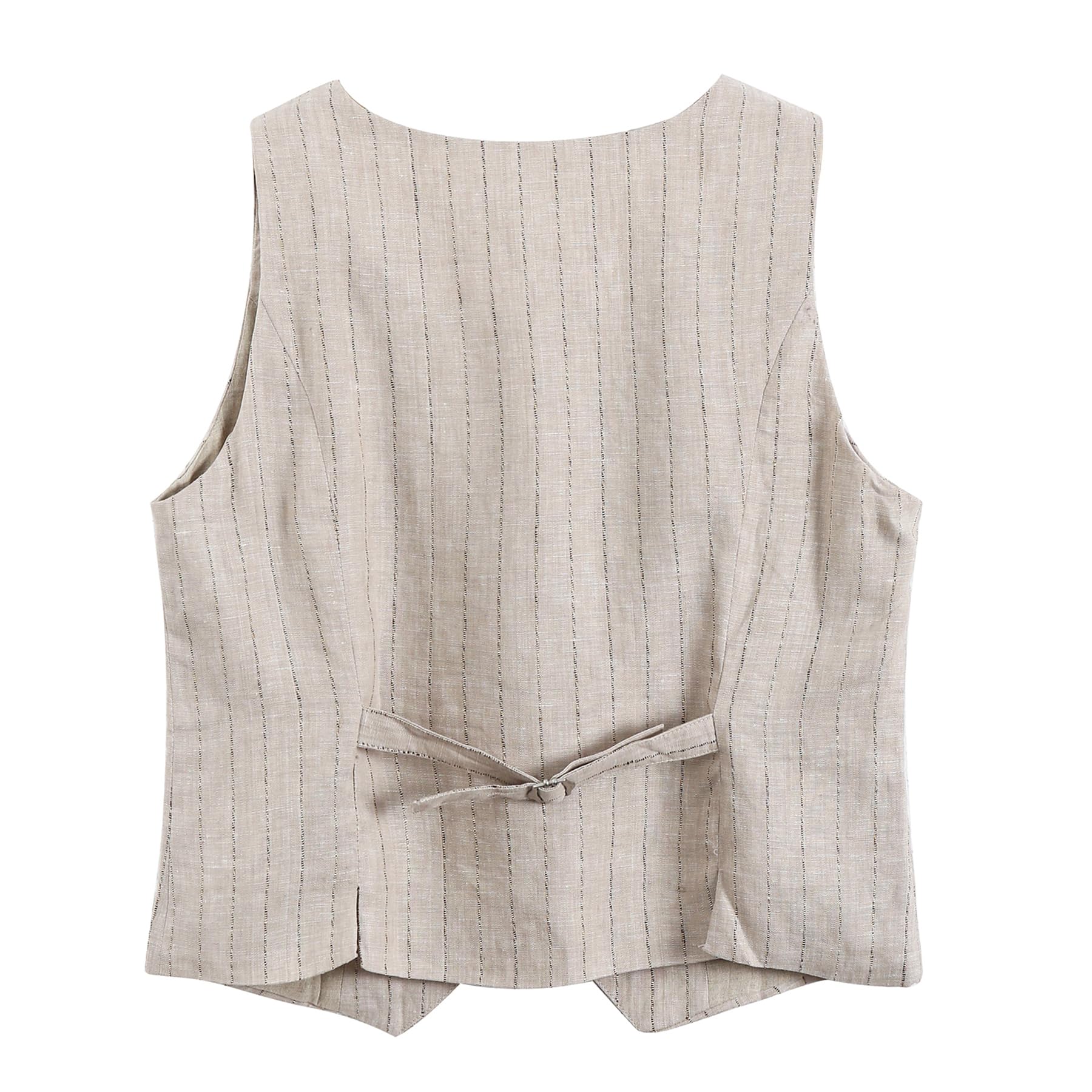 NTG Fad 100% LINEN CROP TOP V NECK WAISTCOAT VEST