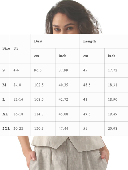 NTG Fad 100% Linen Crop Top V-Neck Waistcoat Vest