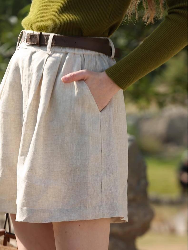 NTG Fad 100% Linen Waistband Shorts