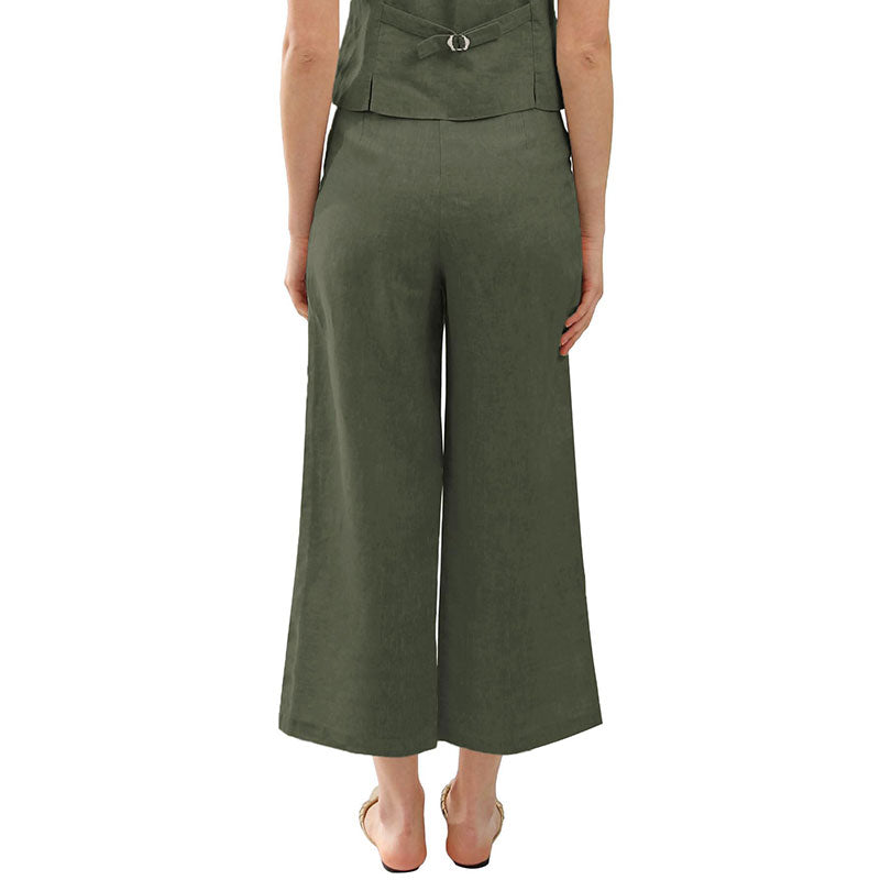 NTG Fad 100% Linen Women Linen High Waisted Trousers