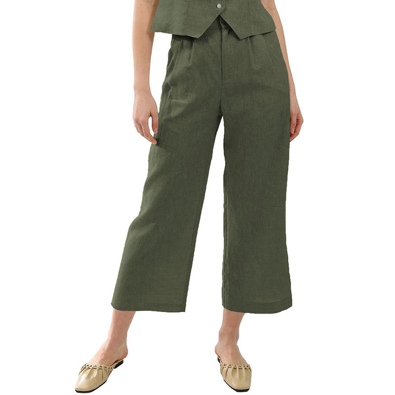 NTG Fad 100% Linen Women Linen High Waisted Trousers