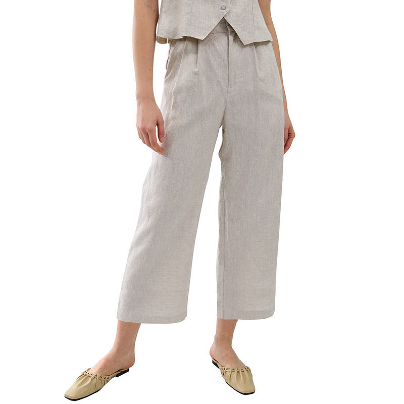 NTG Fad 100% Linen Women Linen High Waisted Trousers