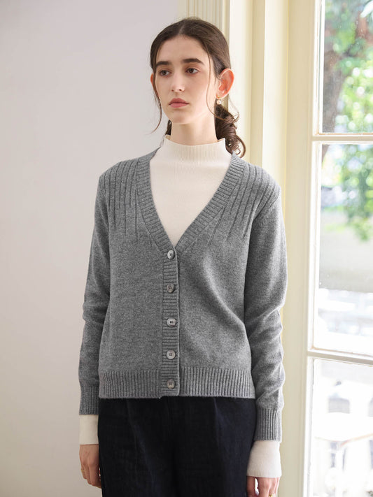 NTG Fad 100% Wool V-neck Cardigan