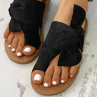 NTG Fad 35 / Black summer bow flat slippers