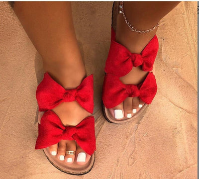 NTG Fad 35 / Red Flat Bow Beach Slippers