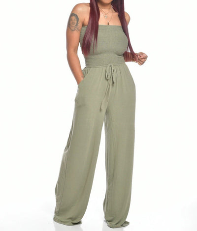 NTG Fad Army green / S Newest Strapless Waist Jumpsuit