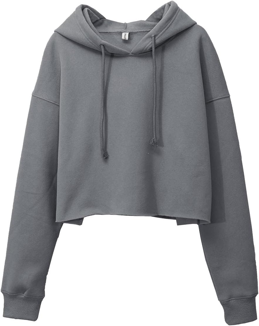 NTG Fad Ash / X-Large Women's Cropped Hoodies Fleece Crop Top Sweatshirt
