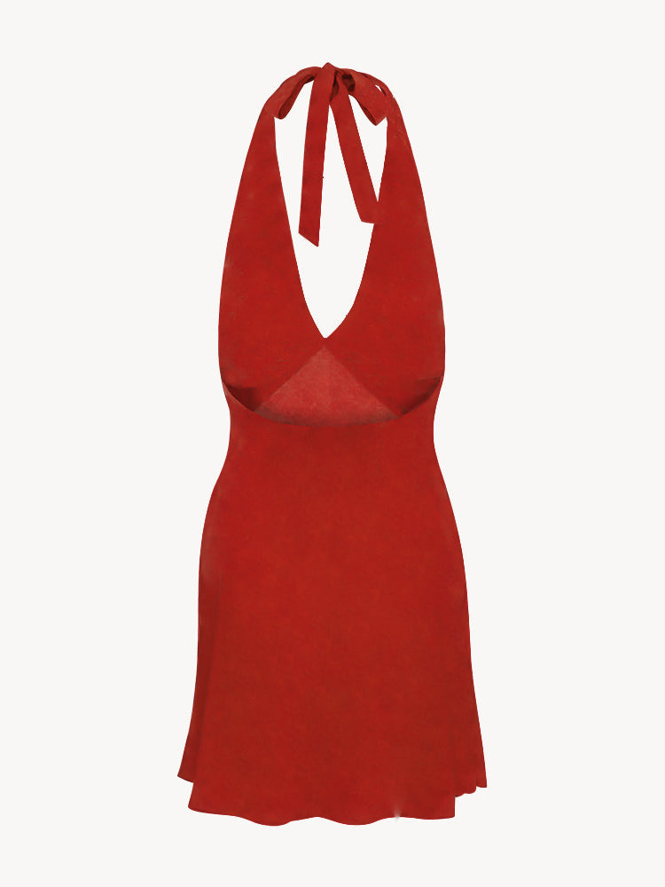 NTG Fad Backless Halter Neck Mini Dress