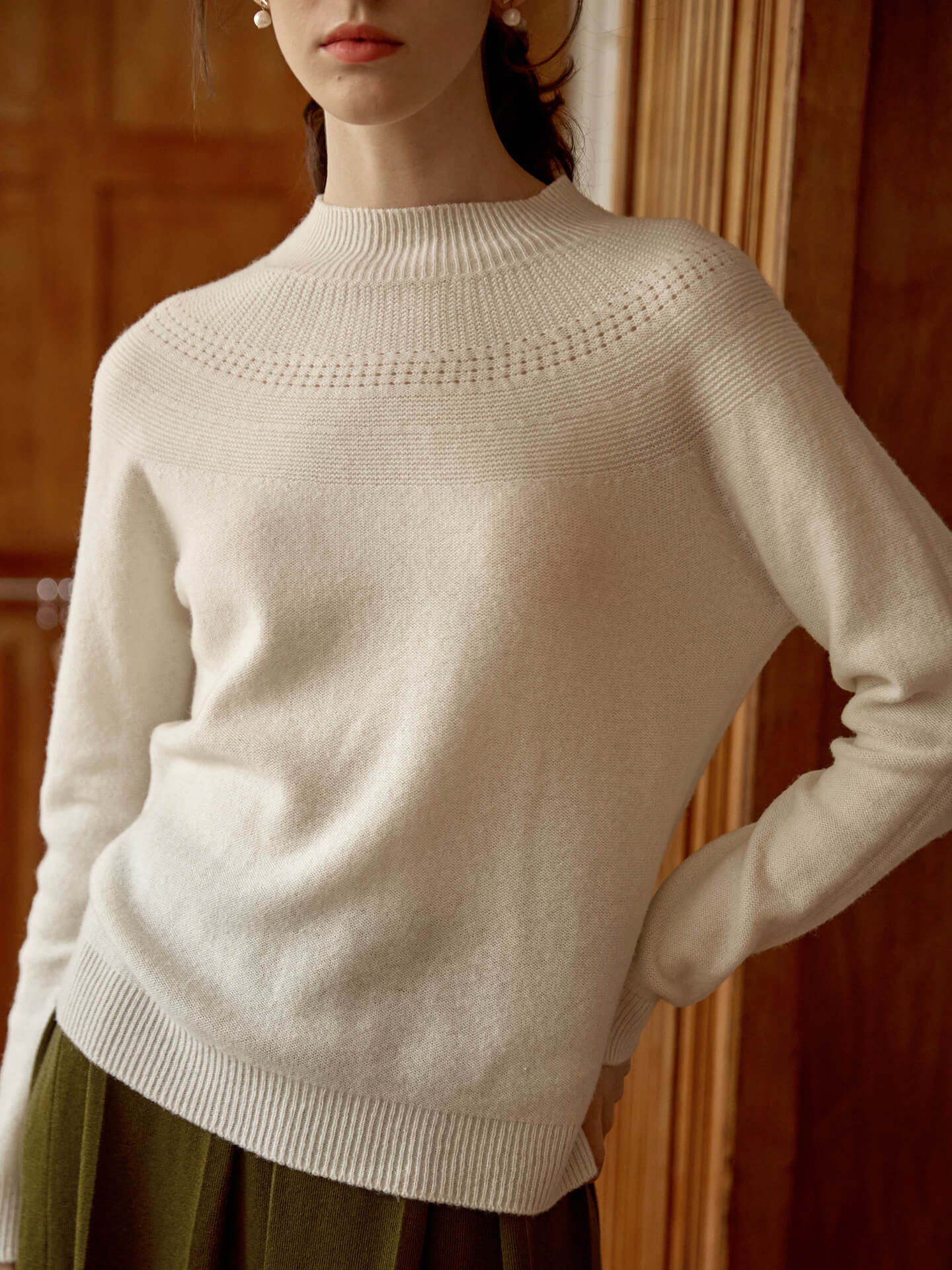 NTG Fad Beige / M Pure Wool Sweater