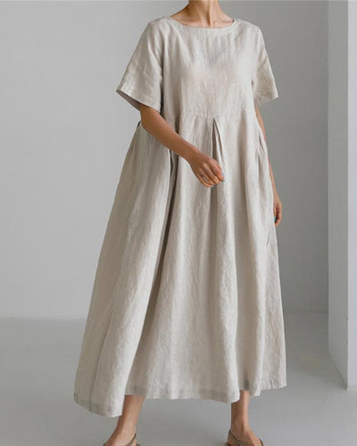 NTG Fad Beige / S Casual Loose Cotton Dress