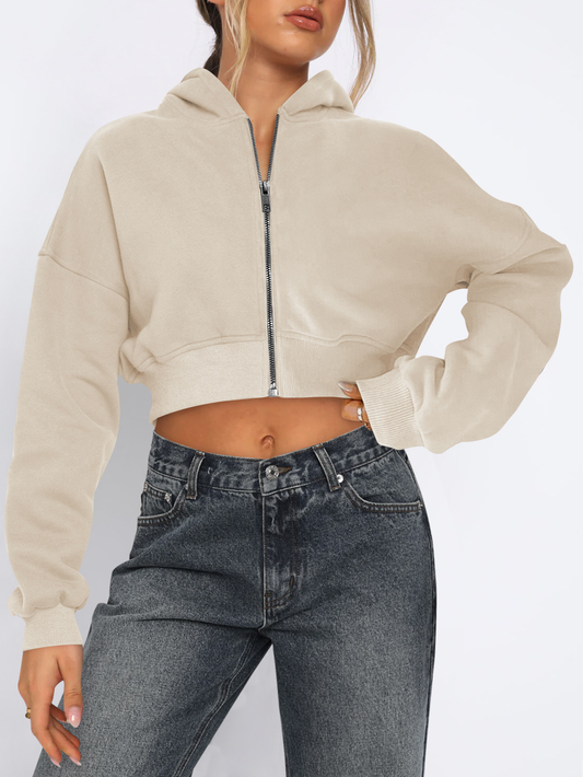 NTG Fad Beige / S Cropped Hooded Sweatshirt