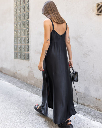 NTG Fad Black Elegant Linen Dress