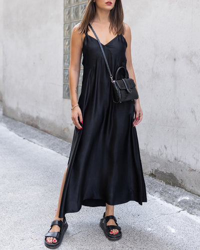NTG Fad Black Elegant Linen Dress
