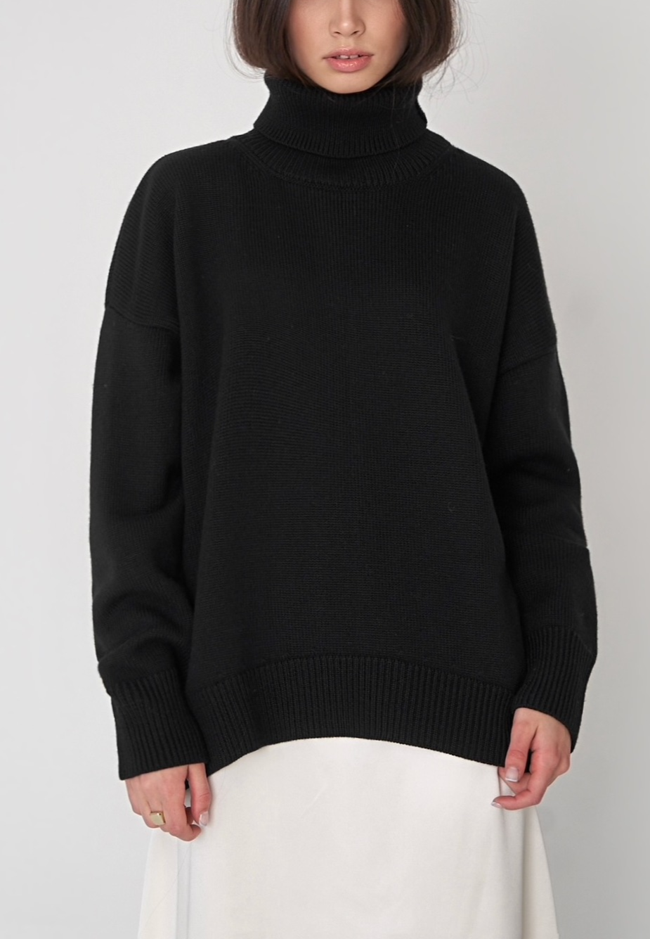 NTG Fad Black / S Loose Fit Turtleneck Sweater