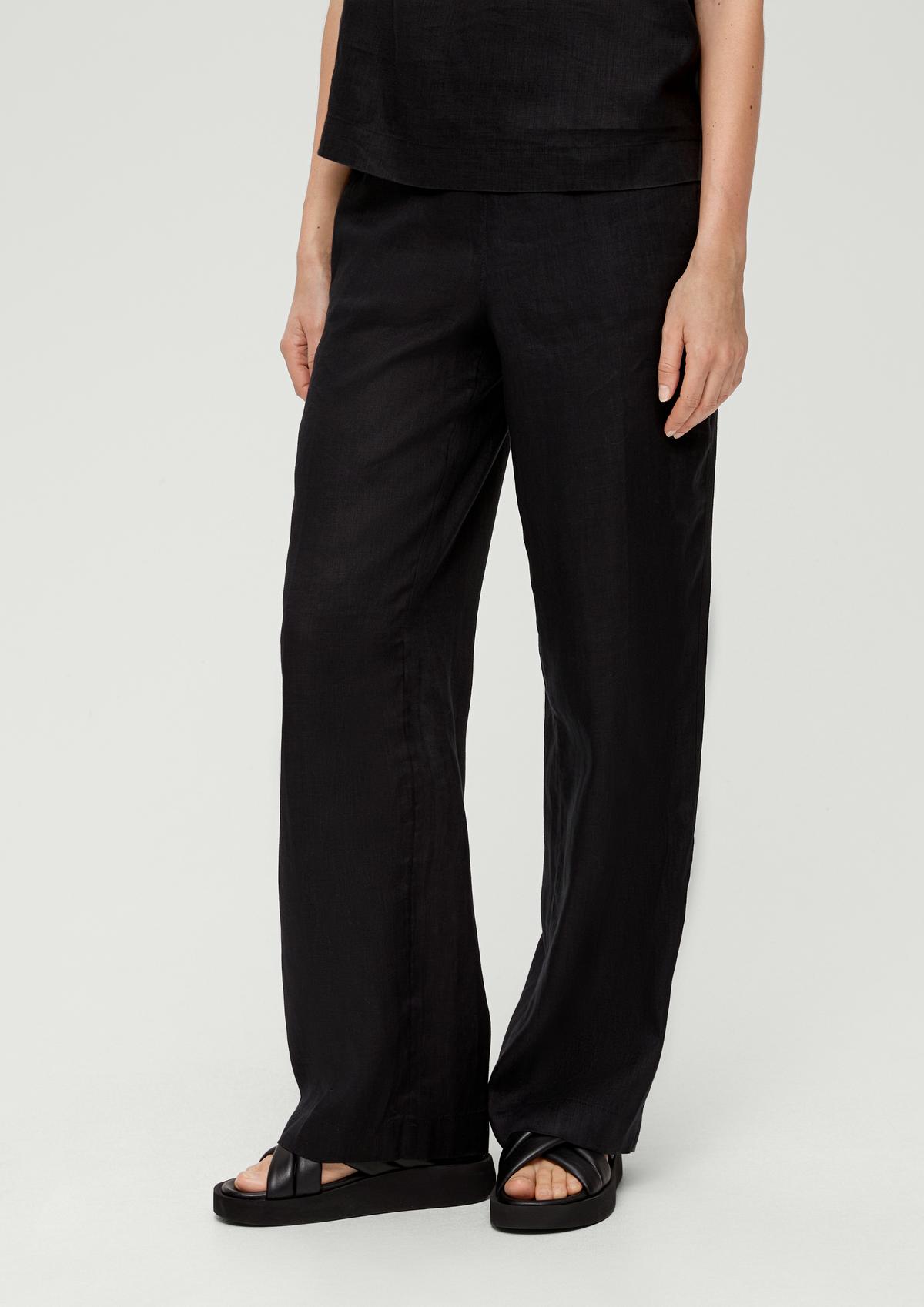 NTG Fad Black / S Pure linen elastic trousers-（Hand Made）