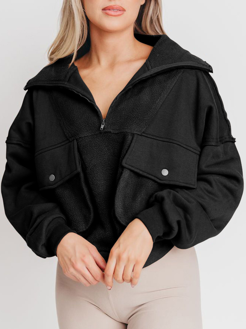 NTG Fad Black / S Waisted Polar Fleece Half-zip Sweatshirt