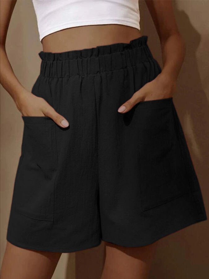 NTG Fad Black / S Women's Pure Color Casual Cotton Shorts