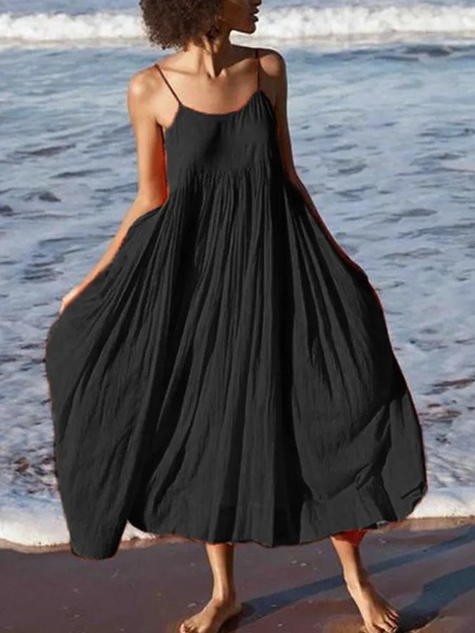 NTG Fad Black / S Women's Pure Color Sling Dress