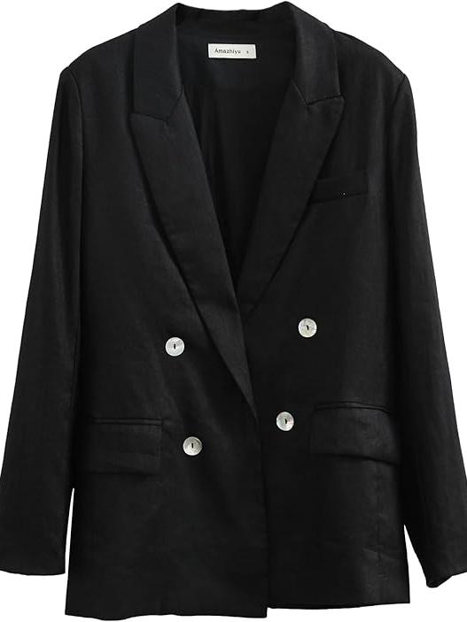 NTG Fad Black / S Women's Pure Linen Casual Blazer