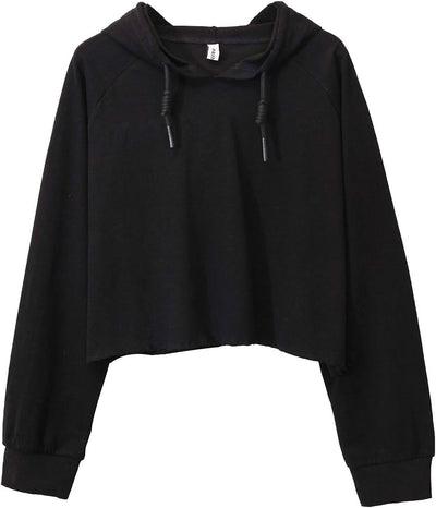 NTG Fad Black / X-Large Cropped Sweatshirt Casual Pullover Crop Top with Hooded