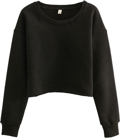 NTG Fad Black / XX-Large Cropped Hoodie Casual Fleece Crop Top for Fall Winter