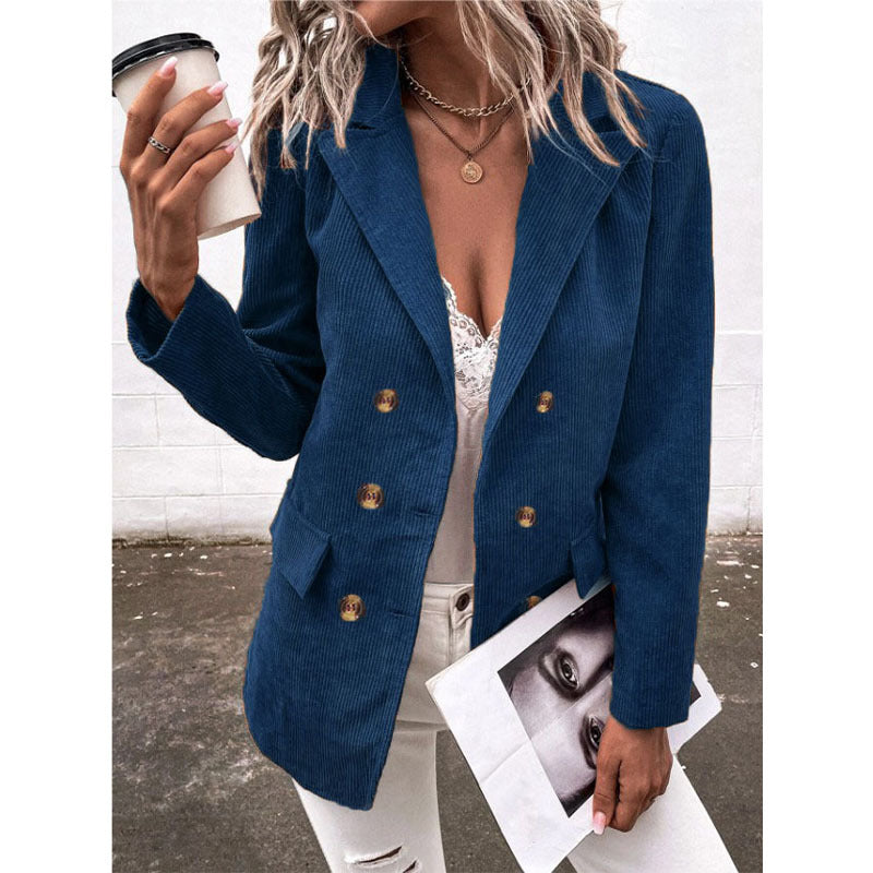 NTG Fad Blazers & Jackets blue / S Long Sleeve Solid Color Top Blazer
