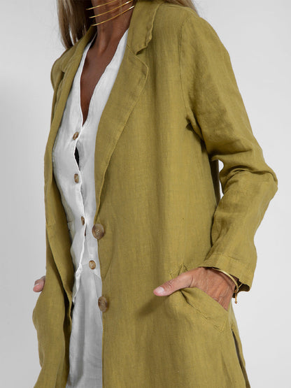 NTG Fad Blazers & Jackets Cotton Linen Suit Collar Pocket Jacket