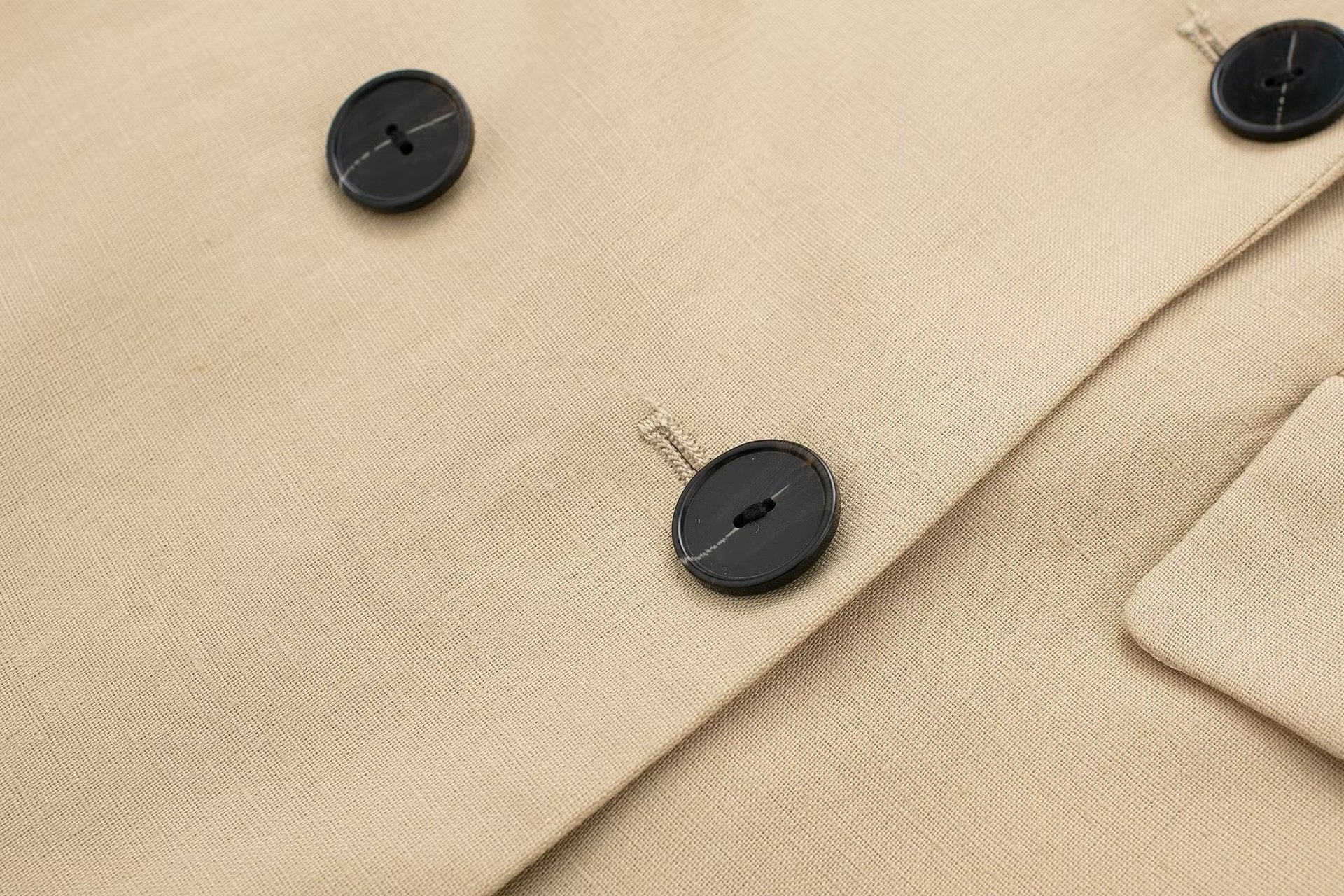 NTG Fad Blazers & Jackets Linen Double-Breasted Solid Blazer