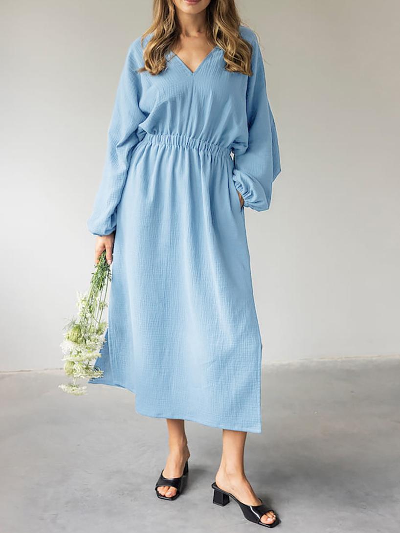 NTG Fad Blue / S Casual Long Sleeve Nightdress