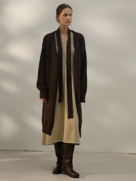 NTG Fad Brown French Style Wool Cardigan