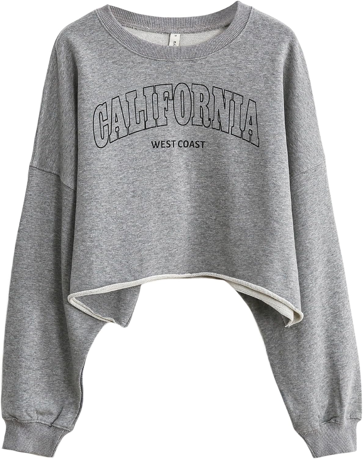 NTG Fad Ca-heather Grey / Small Amazhiyu Women’s Cropped Hoodie Pullover Long Sleeve Crewneck Crop Tops Oversize Fit
